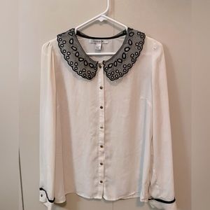 White and black button up dress shirt from Forever 21.